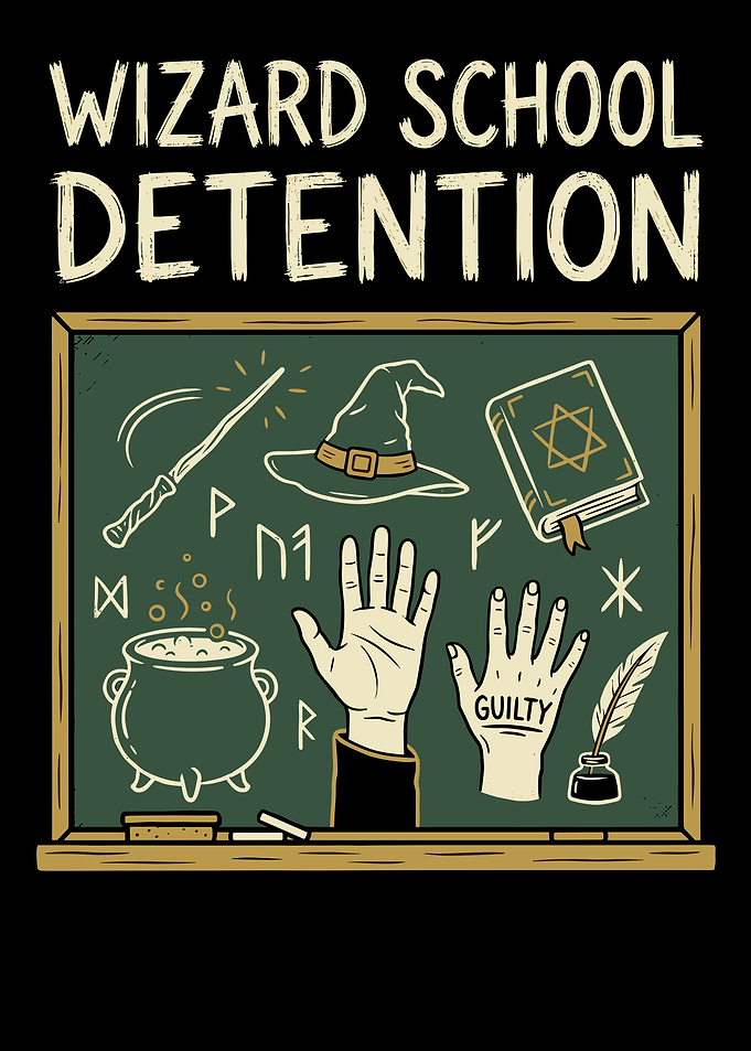 Wizard School Detention Chalkboard Illustration
