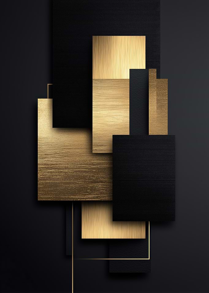 Abstract Black and Gold Geometric Design