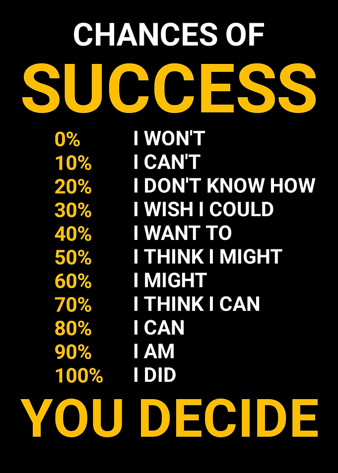 Chances of Success Motivational Poster