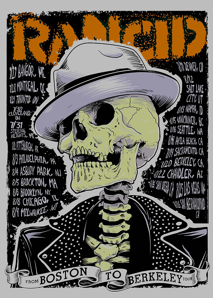 Rancid Boston to Berkeley Tour Poster