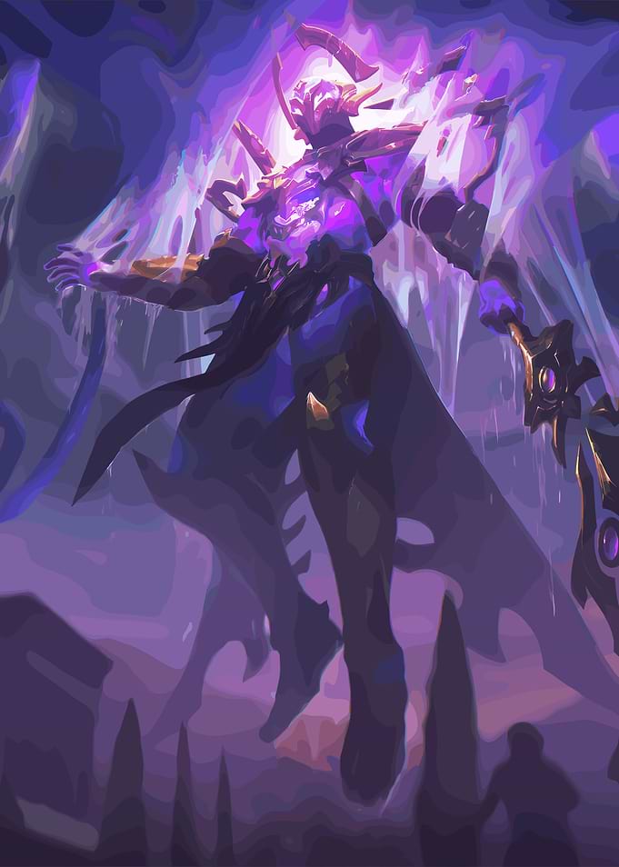 Majestic Purple Fantasy Warrior Illustration