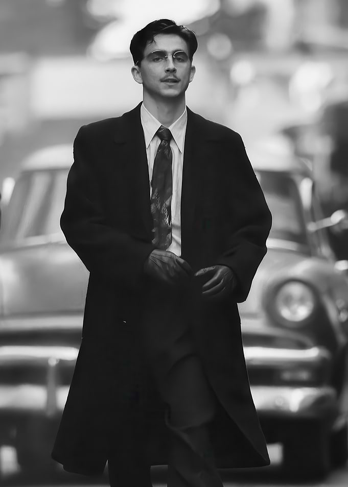 Man in Suit and Overcoat