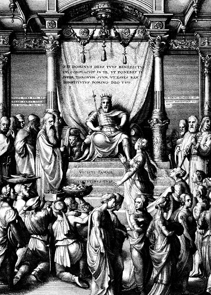 King Solomon and Queen of Sheba Engraving