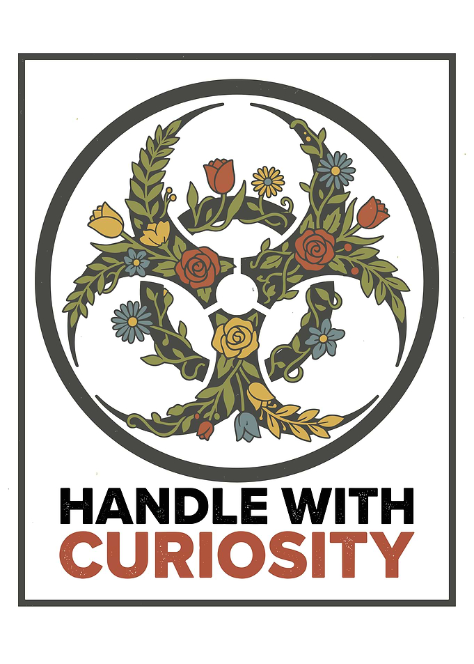 Floral Biohazard Symbol with Text