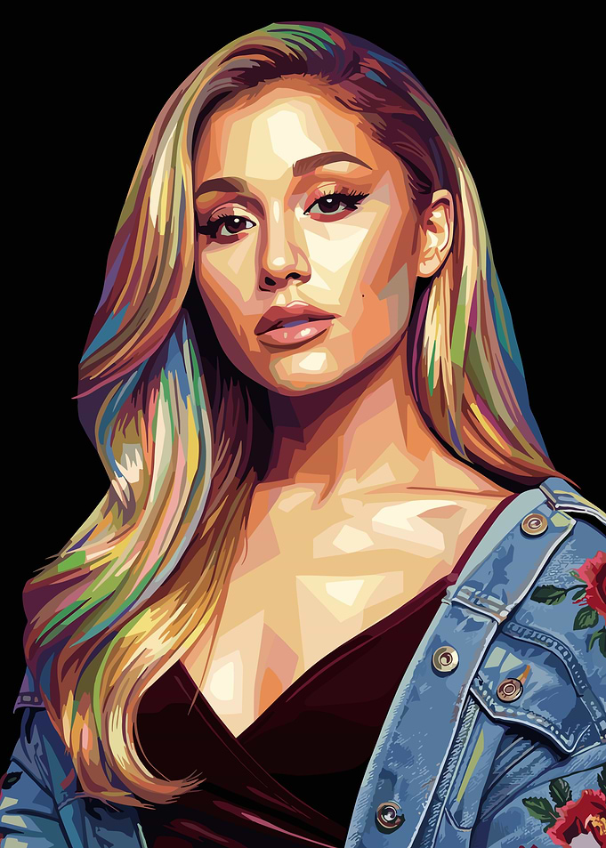 Ariana Grande Colorful Portrait