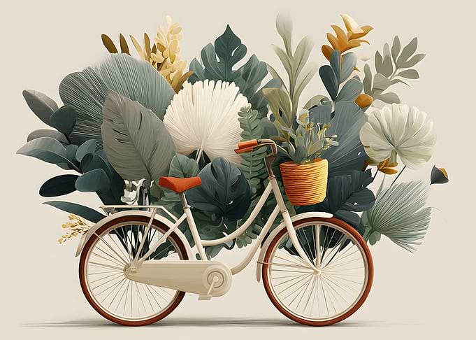 Floral Bicycle Still Life