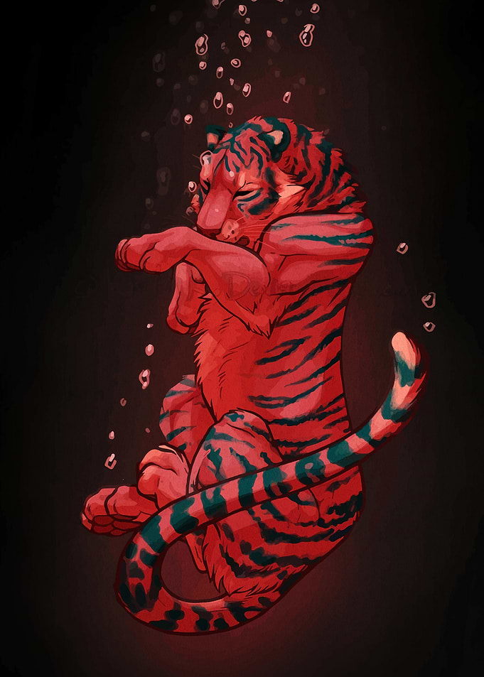 Red Tiger Underwater