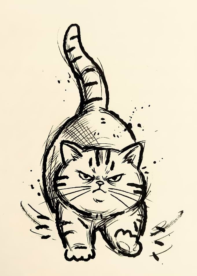 Grumpy Cat Ink Sketch