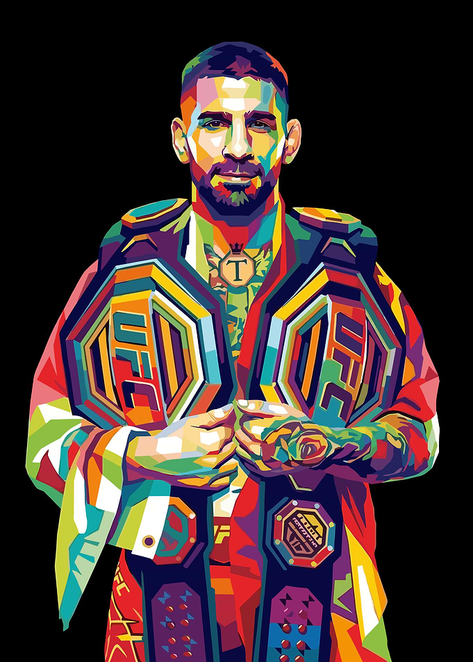 Ilia Topuria UFC Champion Pop Art Portrait