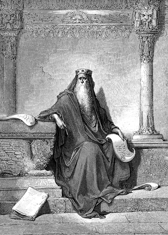 King Solomon by Gustave Dore Engraving