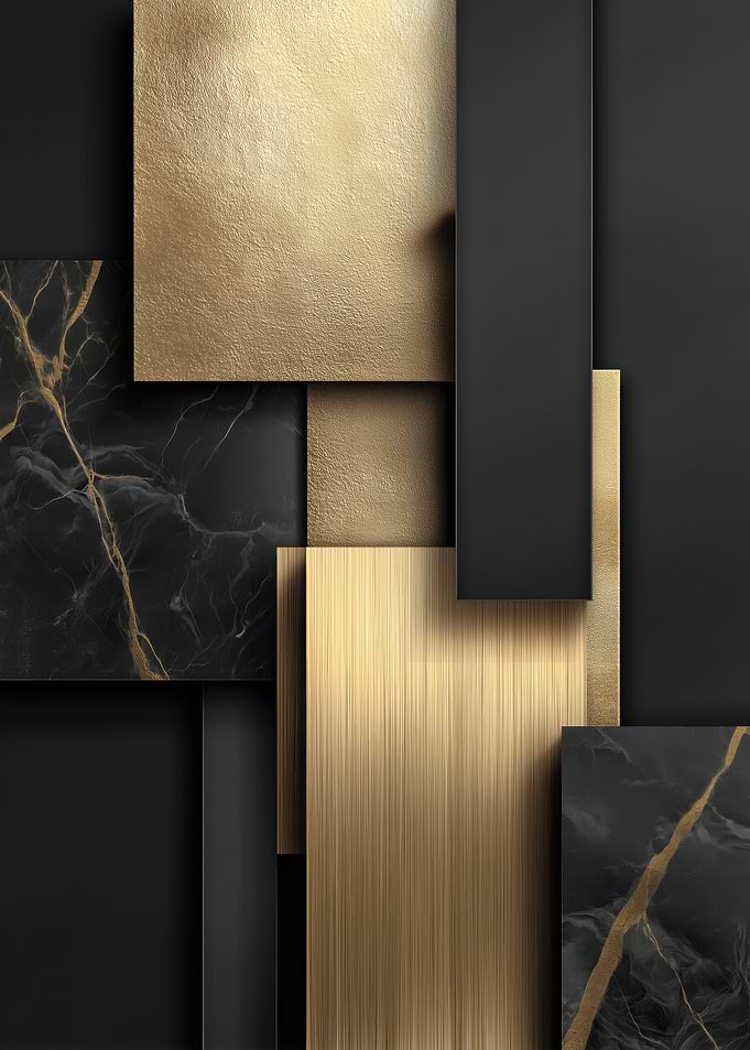 Abstract Gold and Black Geometric Design
