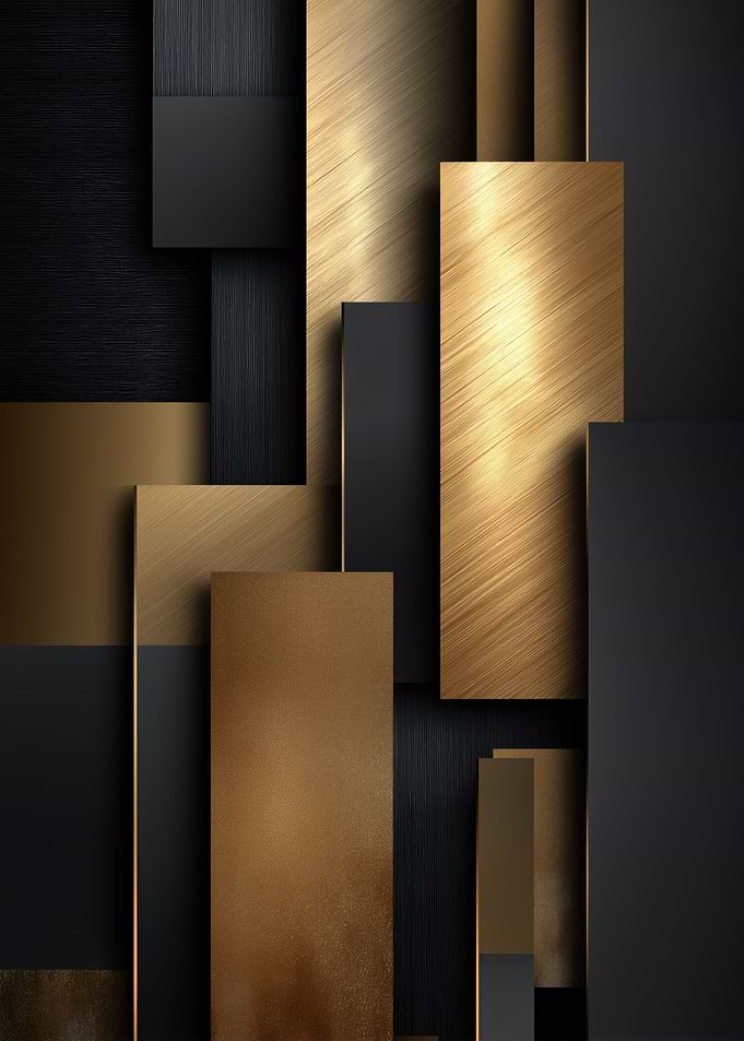 Abstract Gold and Black Rectangles
