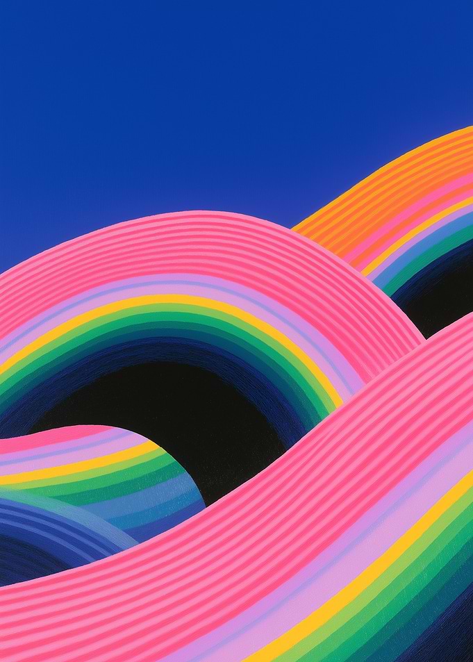 Colorful Abstract Rainbow Waves
