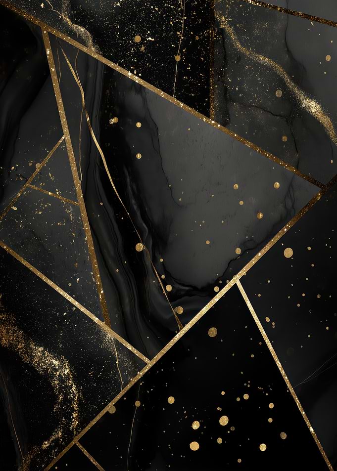 Abstract Black and Gold Geometric Design