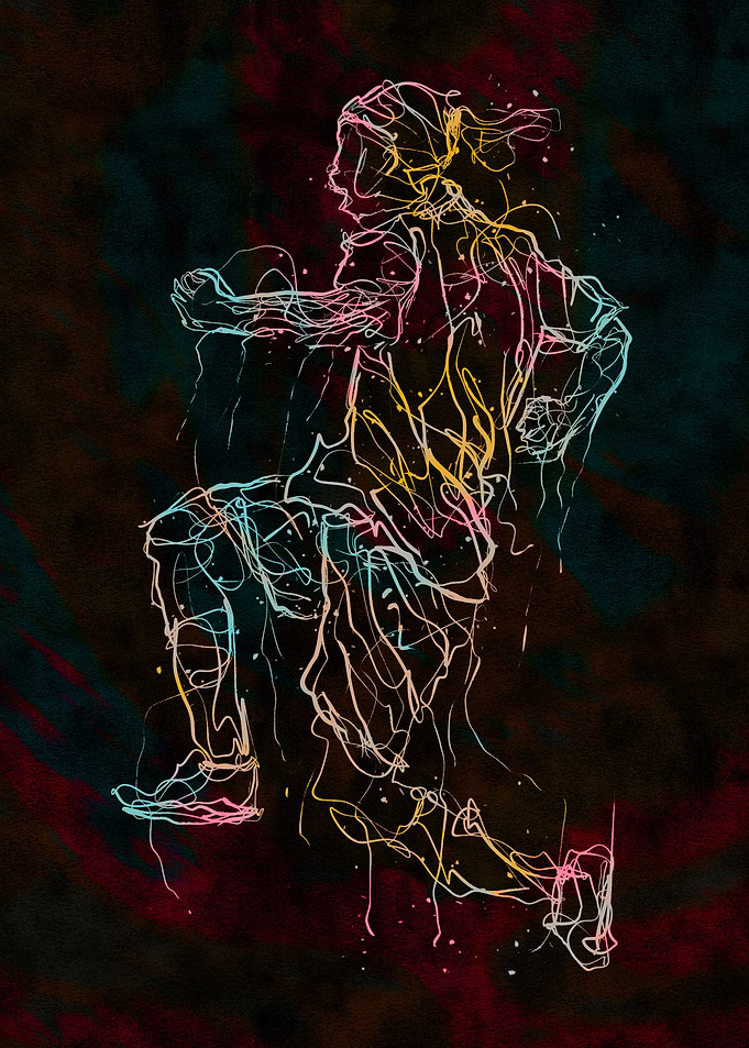 Abstract football Figure in Motion