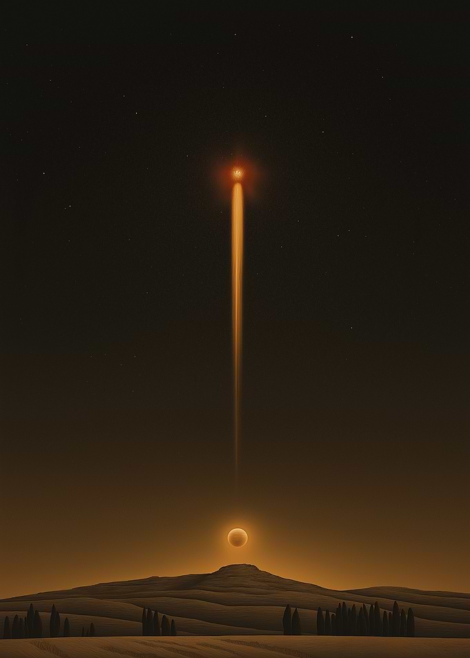 Beam of Light over Hill