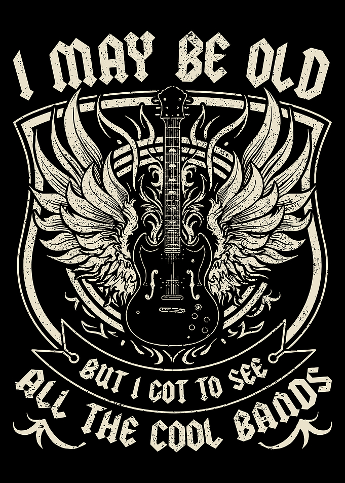 I May Be Old Guitar Poster, Funny Rock Music Wall Art, Vintage Band Lover Print