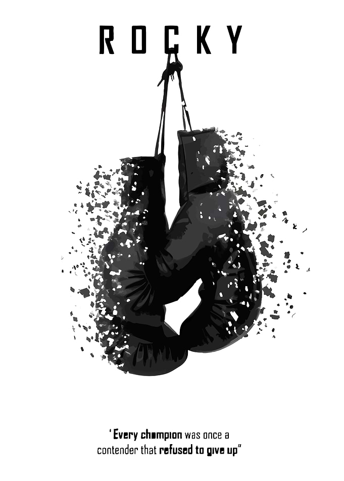 Rocky Boxing Gloves Minimalist Art