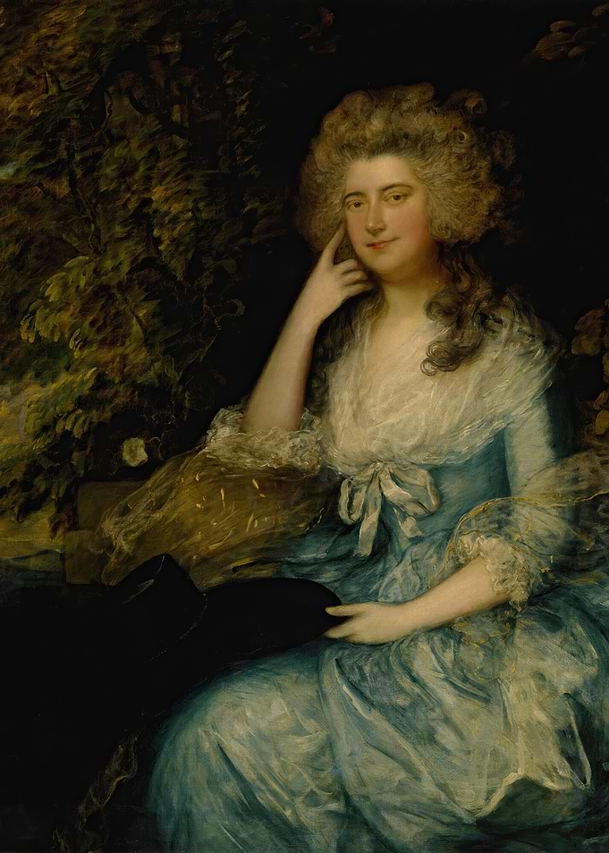 Portrait of a Woman in Blue Dress