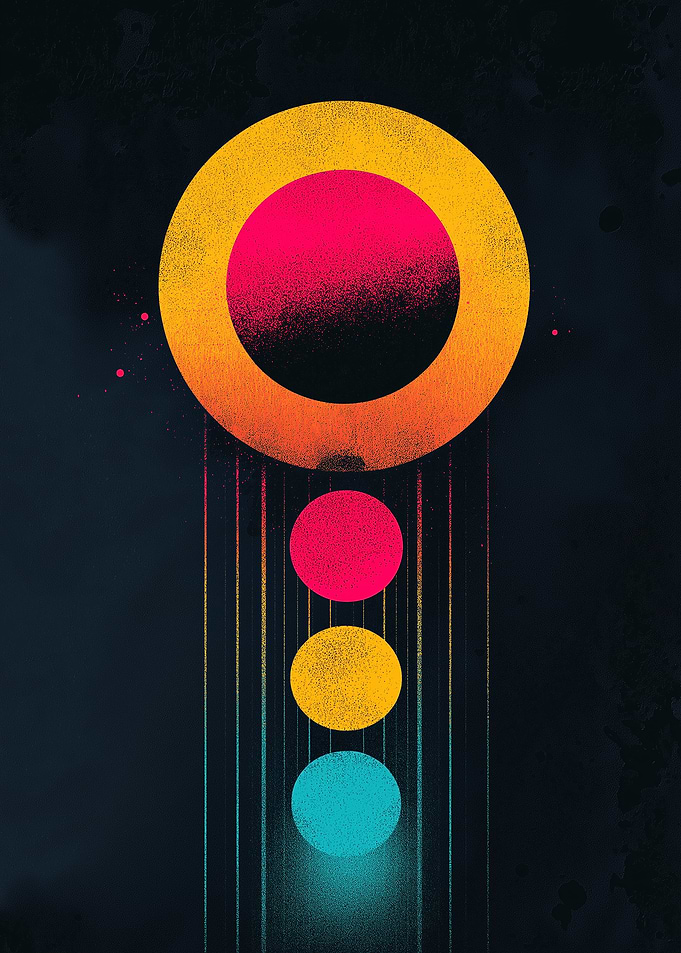 Abstract Circles on Dark Background
