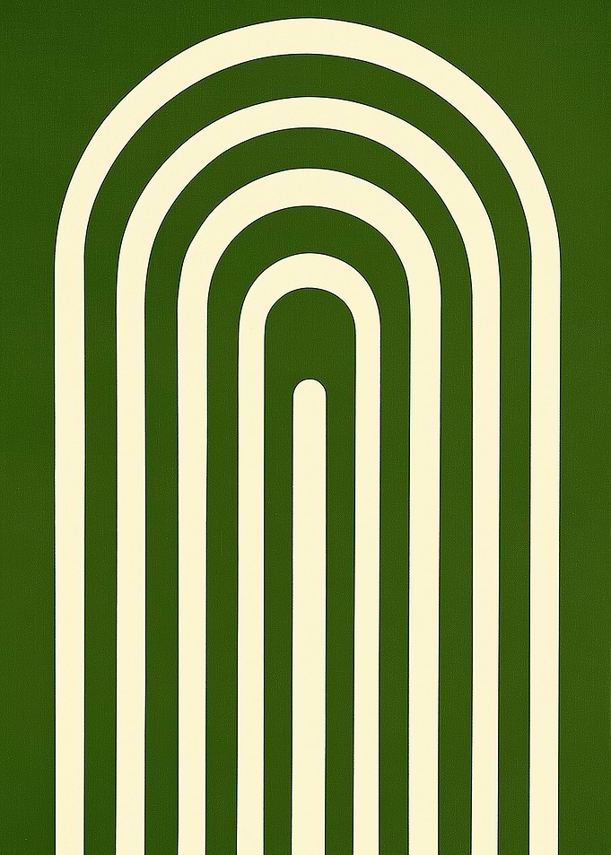 Abstract Green and Beige Arch Pattern