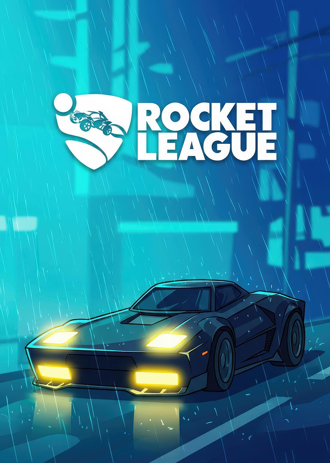 Rocket League Car in the Rain