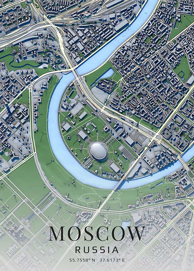 Moscow, Russia City Map