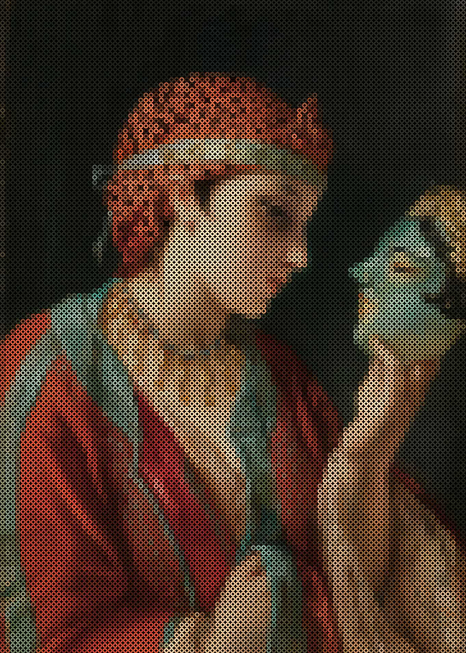 Portrait of a young girl with a mask