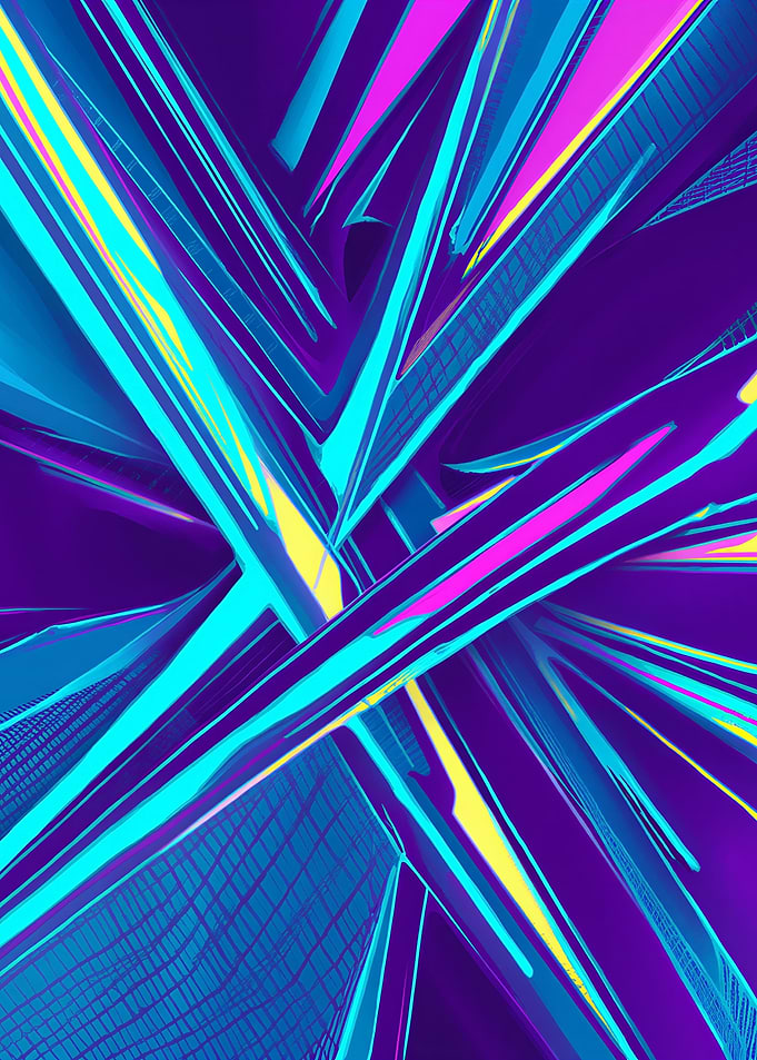 Abstract Geometric Lines in Purple and Blue