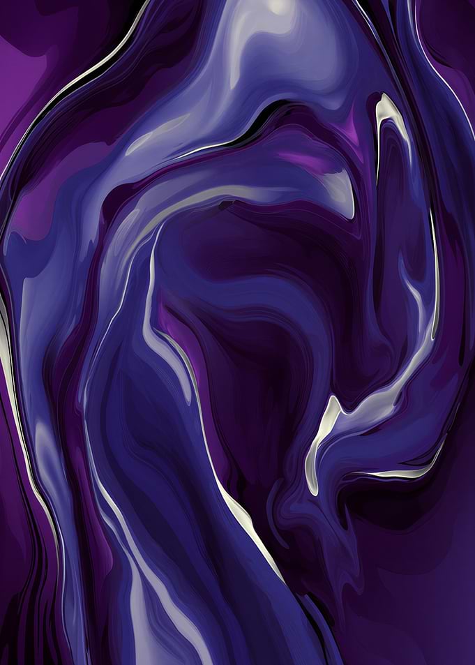 Abstract Purple and Silver Swirls