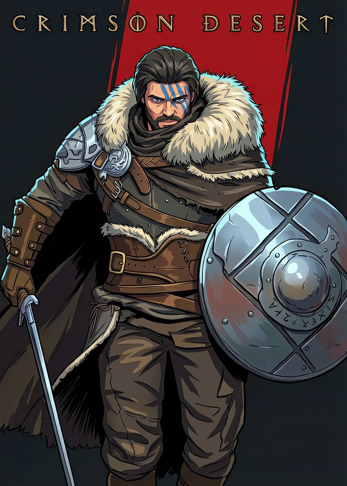 Crimson Desert Warrior Illustration