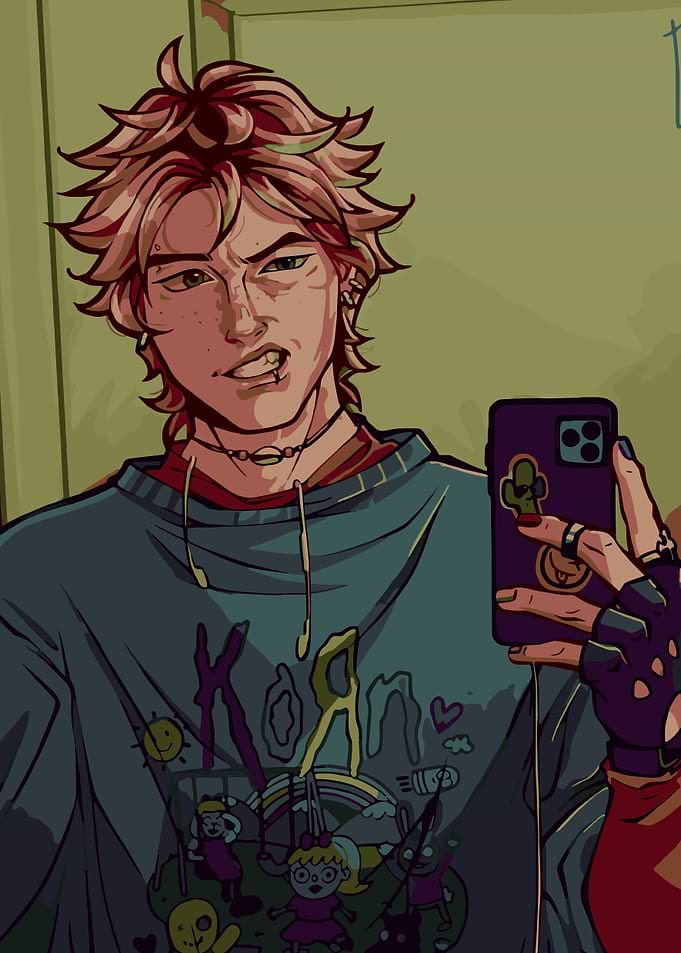Edgy Teen Selfie Digital Art