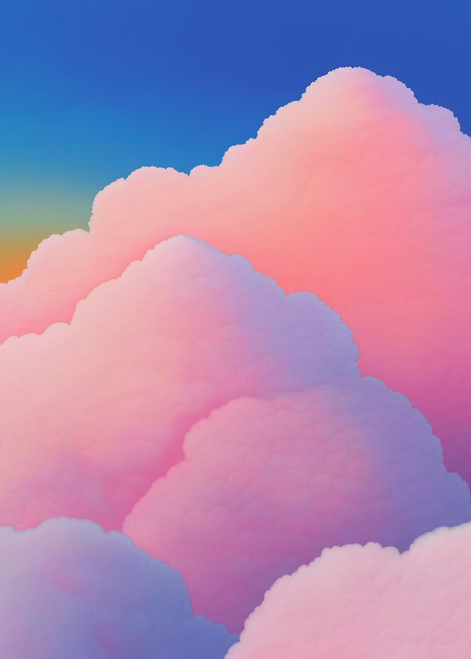 Pink Clouds Against Blue Sky