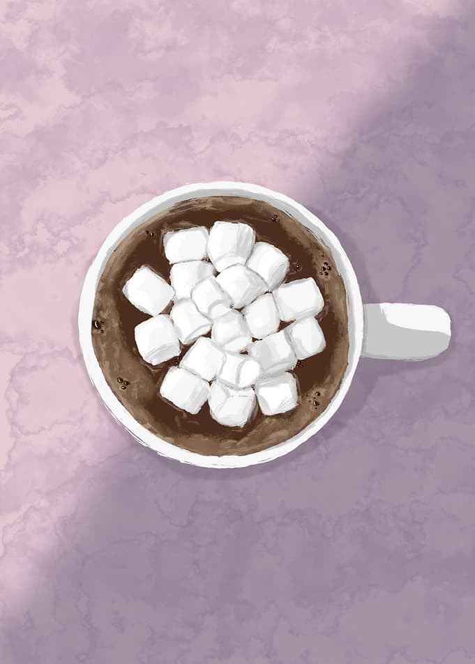 Hot Chocolate with Marshmallows Illustration