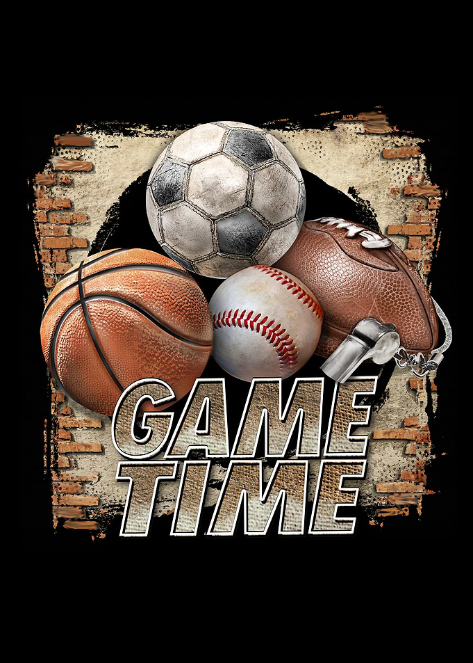 Game Time Sports Balls Illustration