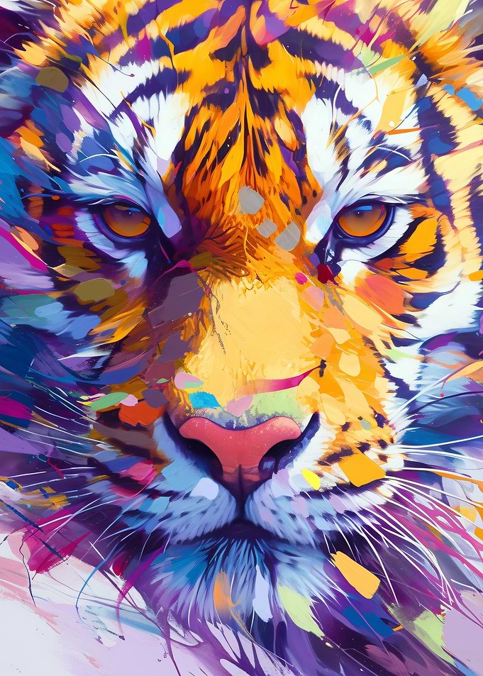 Colorful Tiger Portrait