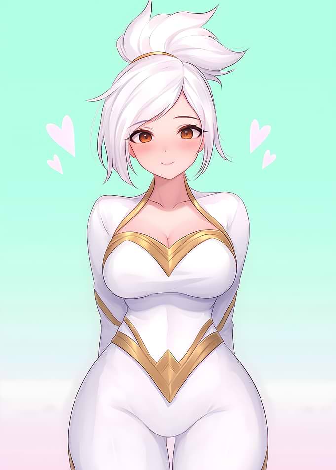 Anime Girl in White Suit