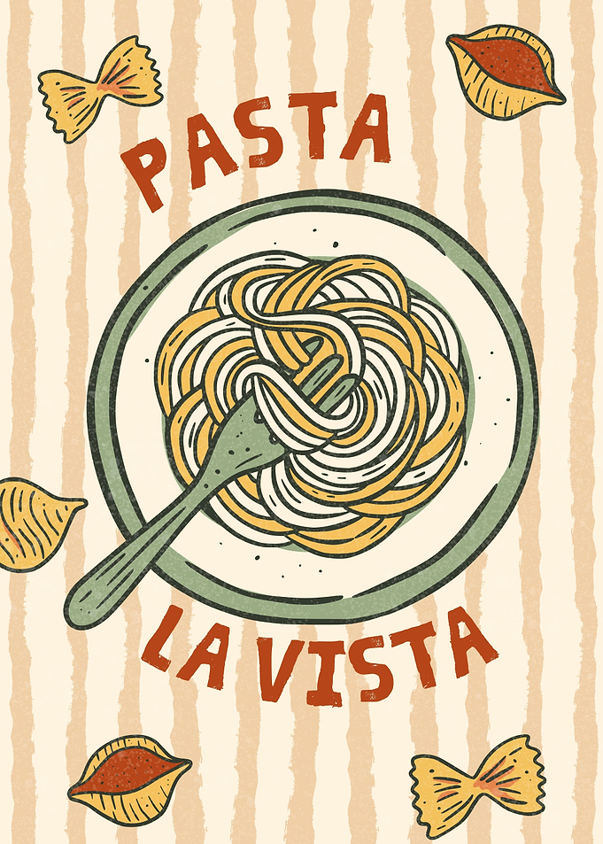Pasta La Vista Funny Food Art
