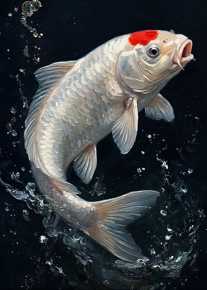 Tancho Koi Fish Painting