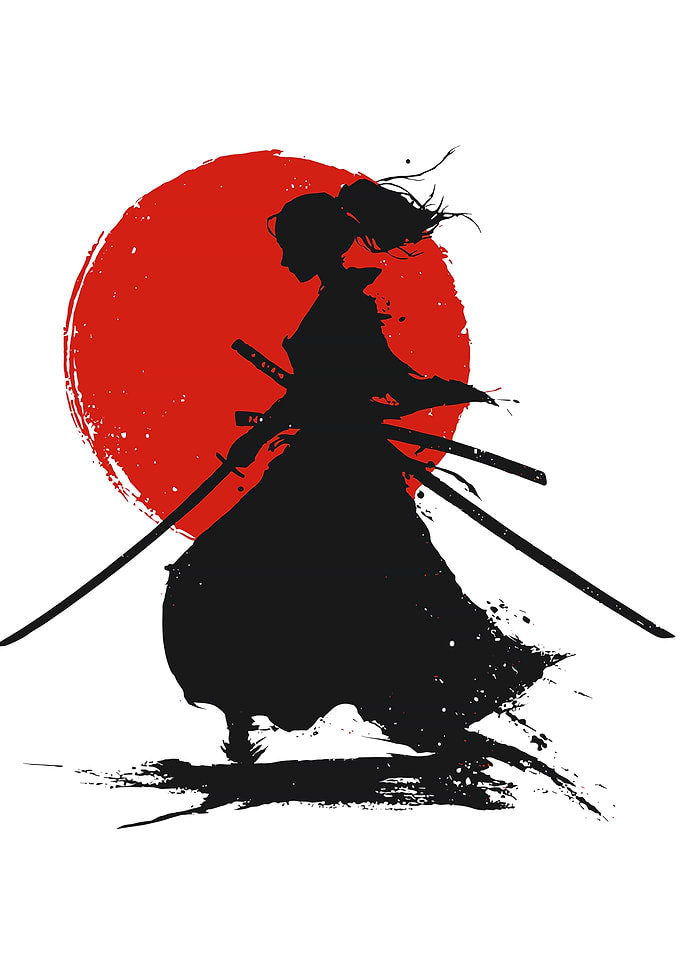 Silhouette of a Samurai Woman
