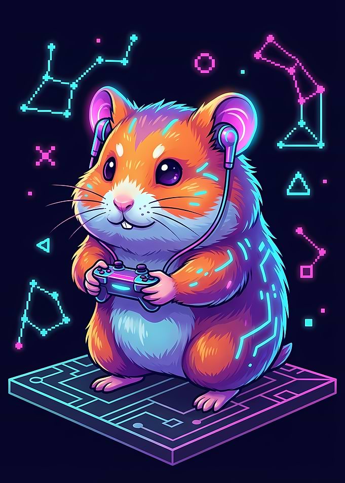 Cyberpunk Hamster Gamer