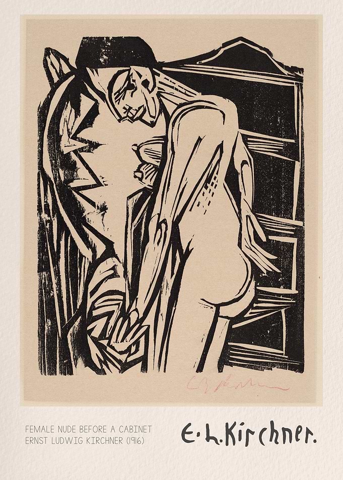 Female Nude Before a Cabinet