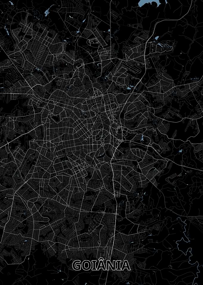 Goiânia City Map - Dark Aesthetic