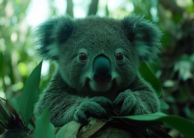 Cute Koala Portrait in Natural Habitat