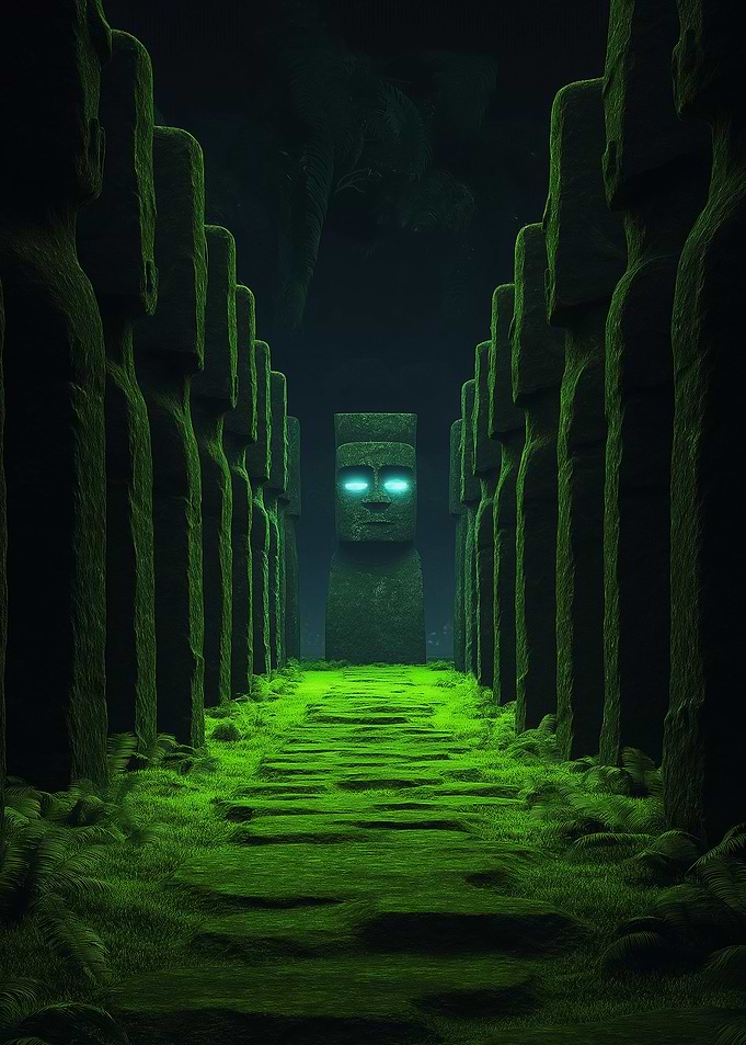 Mystical Moai Stone Pathway