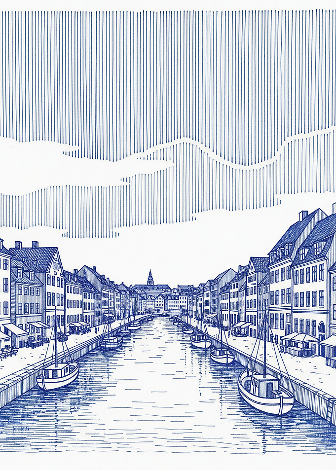 Blue Copenhagen Cityscape