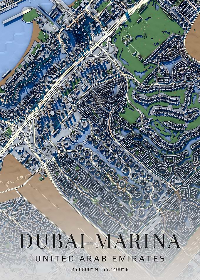 Dubai Marina Map - United Arab Emirates