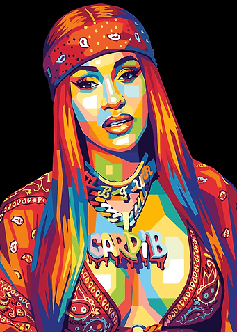 Cardi B Pop Art Portrait