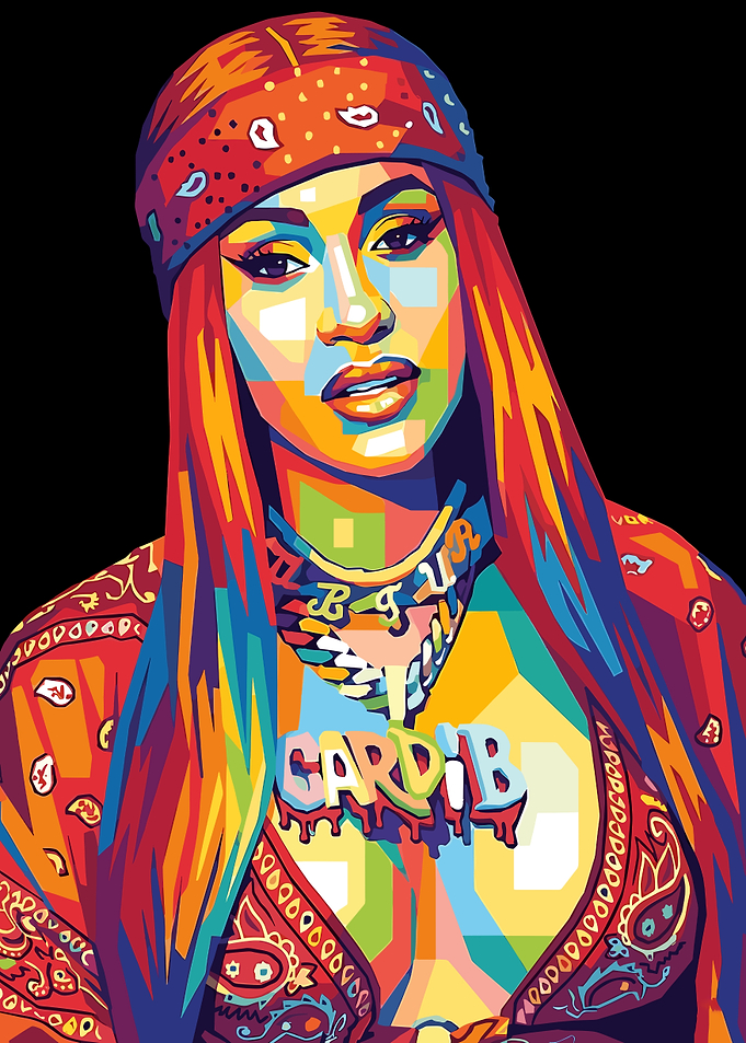 Cardi B Pop Art Portrait