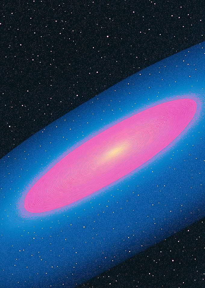 Pink Galaxy in Starry Space